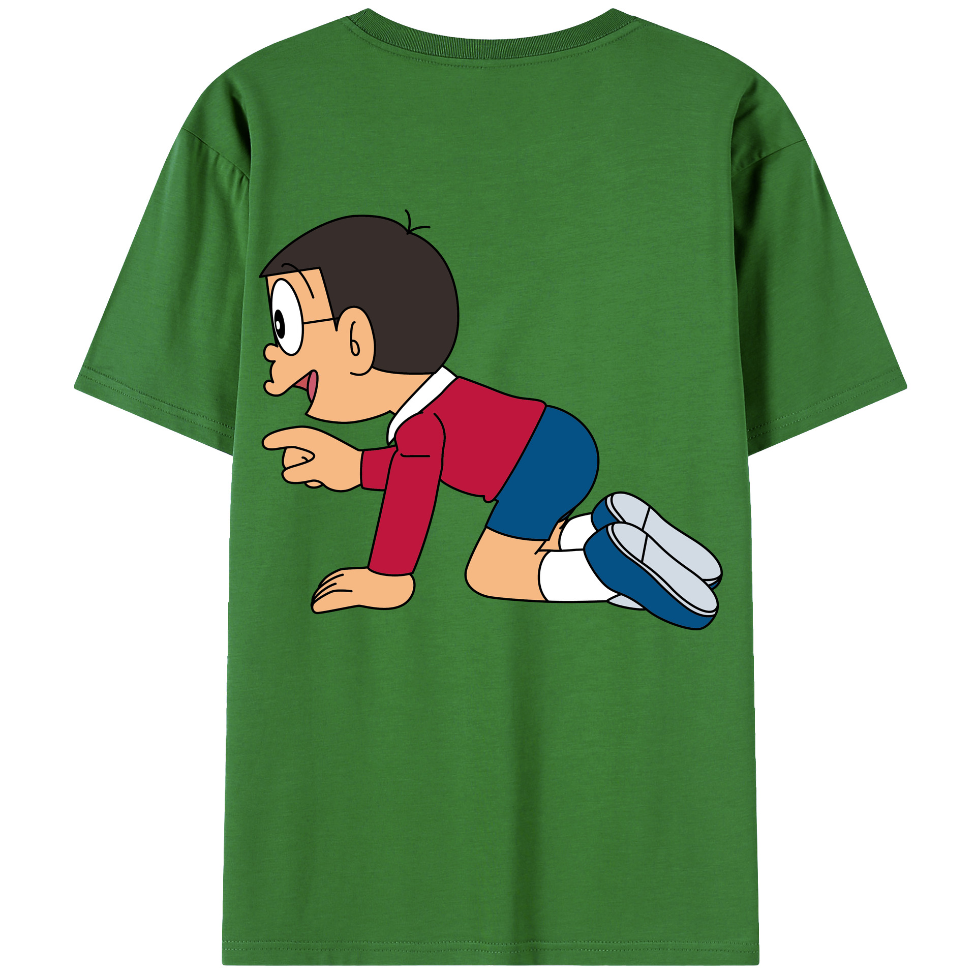 （画像用） ドラえもん 野比 のび太 Doraemon Nobita Nobi レディース半袖Tシャツ(バックプリント)